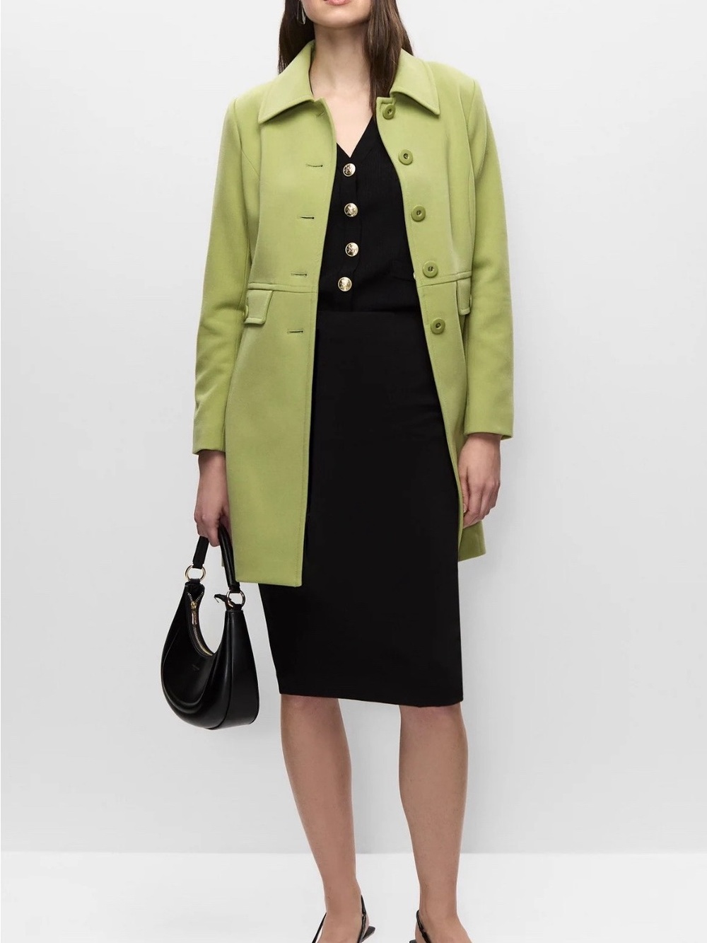 Melanie Lyne Women's Lime Green Single-Breasted Coat